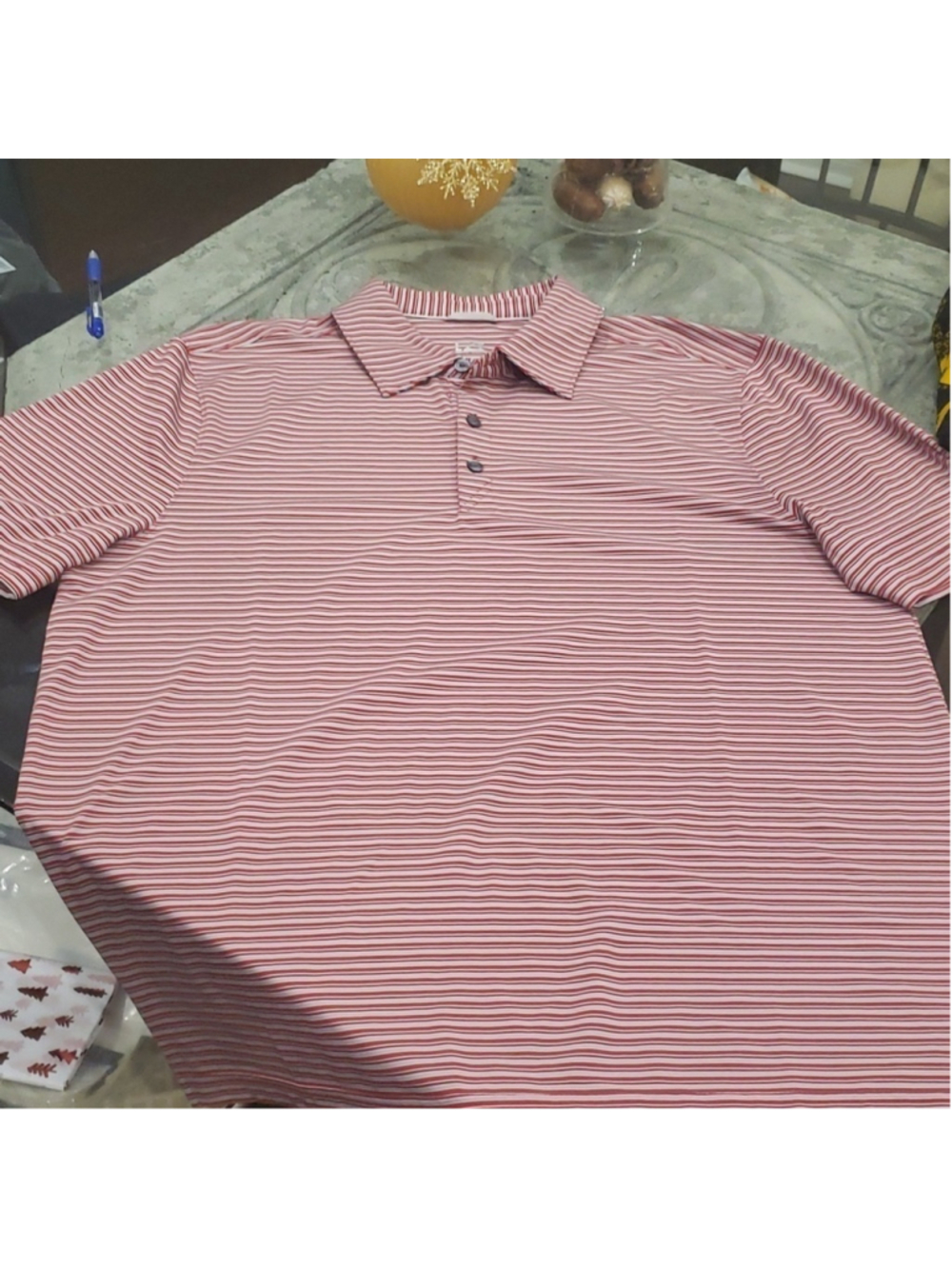 CUTTER & BUCK MEN'S STRIPPED GOLF SHIRT XL NEW